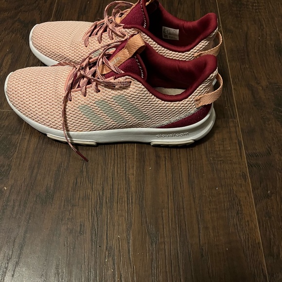 Adidas  Womens Size 8 1/2 Cloudfoam Racer. CG5786 Running Shoes Pink and Marron - Picture 5 of 5